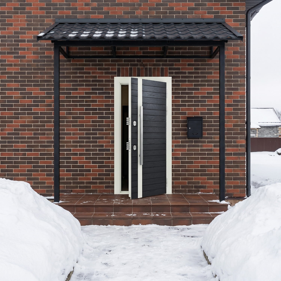 Combo Cressida RAL 9002, вставка шпон по RAL 9004