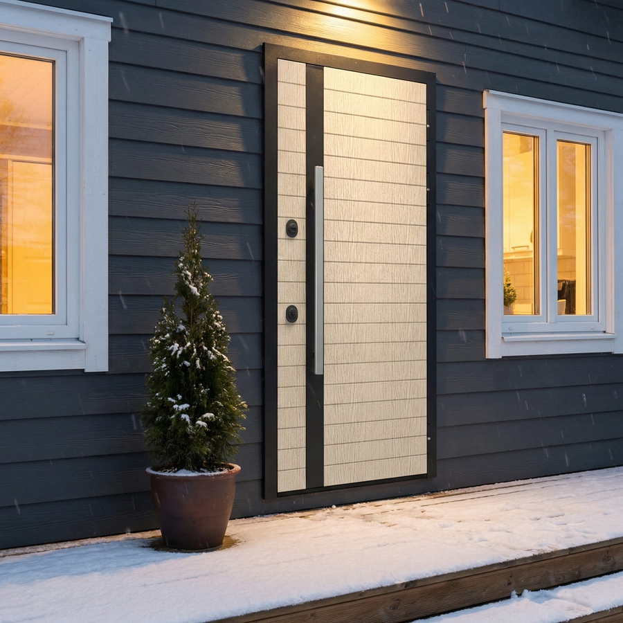 Combo Cressida RAL 9004, вставка шпон «Дуб Мортон»