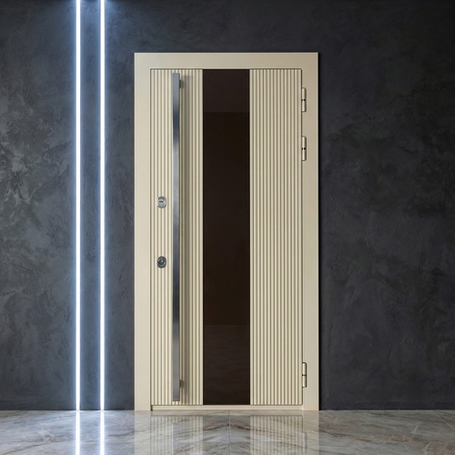 Combo Oberon RAL 1013, вставка ПВХ «шоколад» глянец