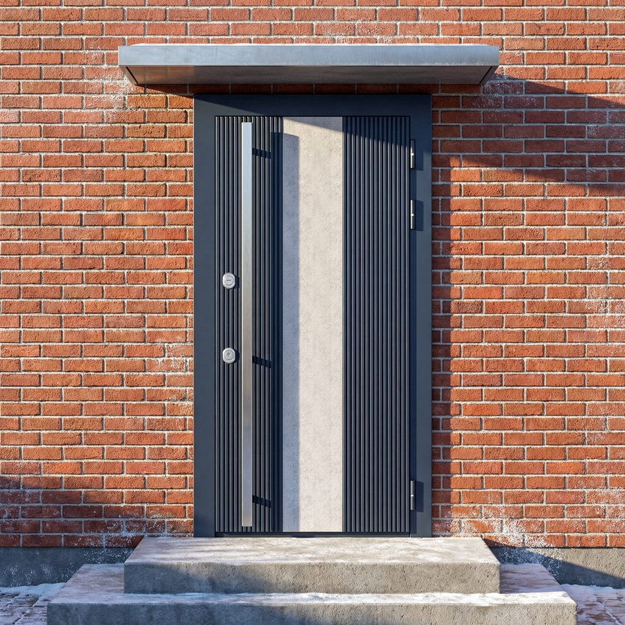 Combo Oberon RAL 5000, вставка ПВХ «белый камень»