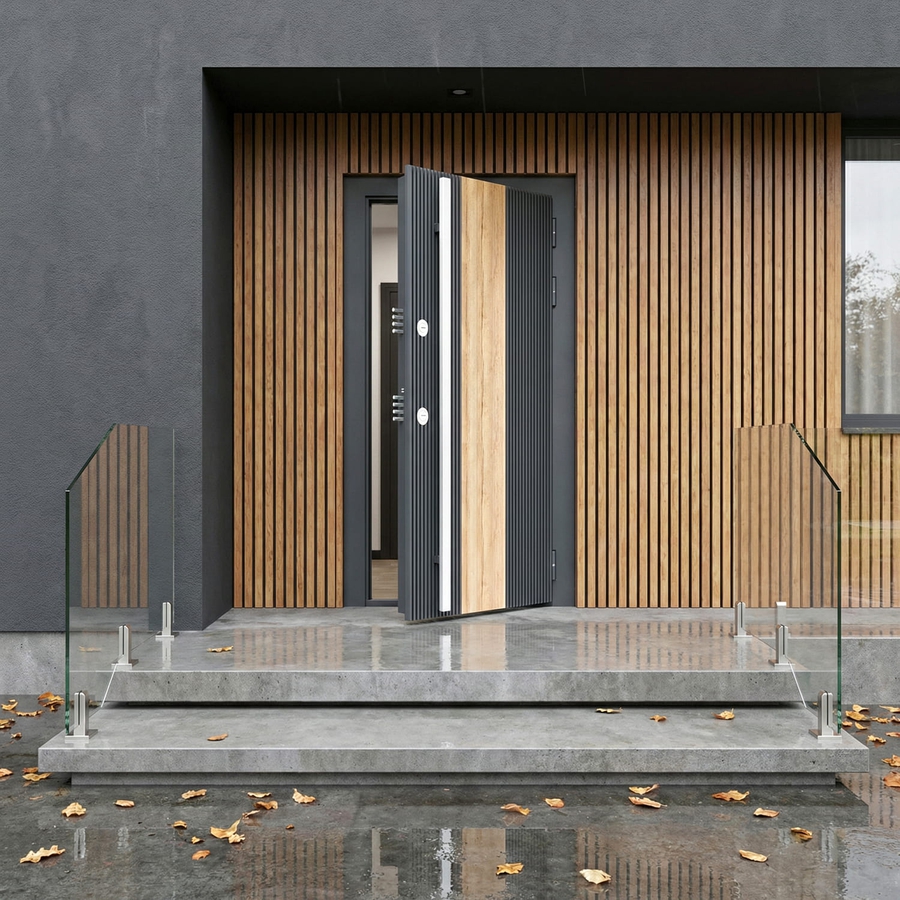 Combo Oberon RAL 8019, вставка шпон «Черепаховое дерево»