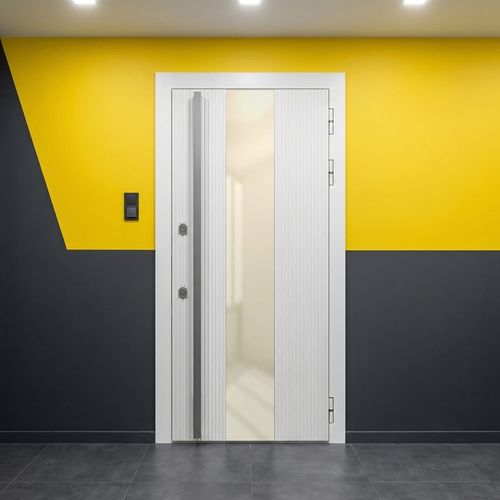 Combo Oberon RAL 9003, вставка ПВХ «ваниль» глянец