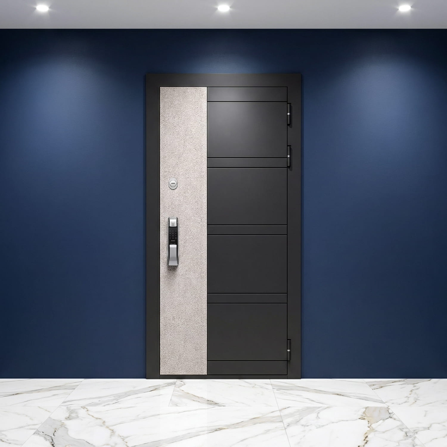 High Tech Smart Styx RAL 9004, вставка «Белый камень»