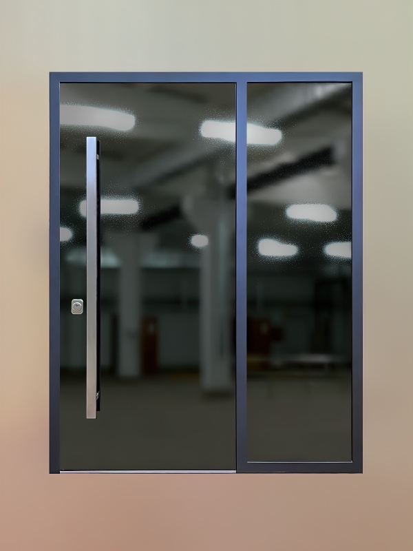 Остекленная дверь с длинной ручкой